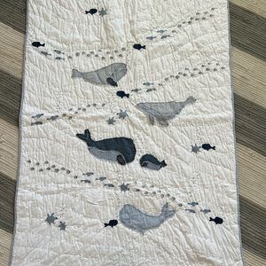 Pottery Barn Kids “Jack” Whale Quilt and Crib Skirt